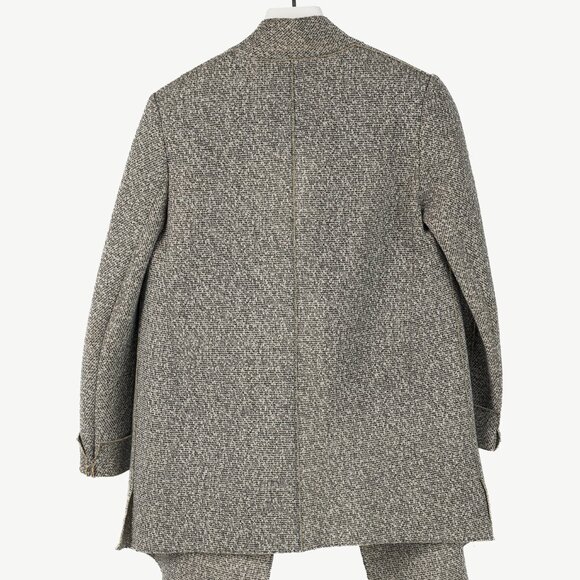 Marie Saint Pierre Grey Tweed Scuba Open-Front Coat - Picture 2 of 9